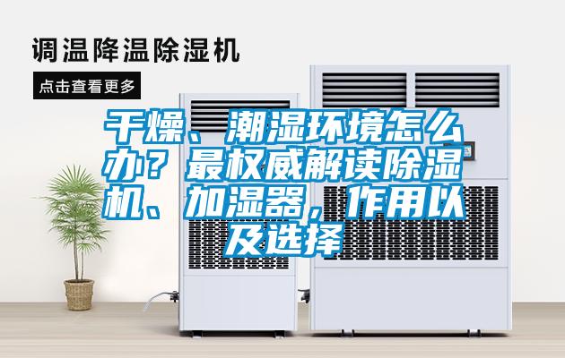干燥、潮濕環境怎么辦？最權威解讀除濕機、加濕器，作用以及選擇